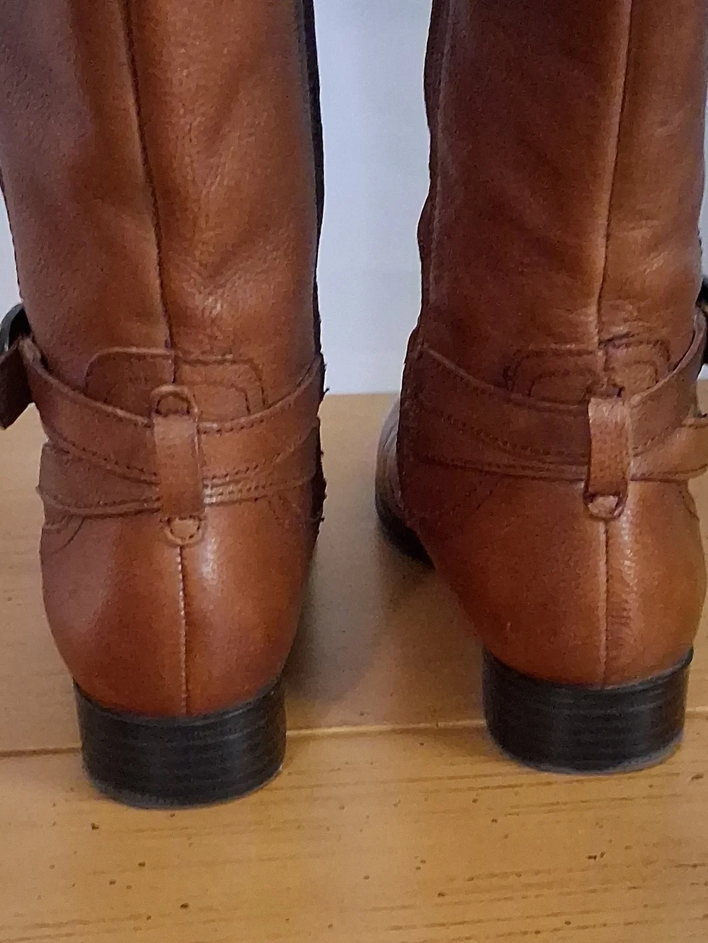 Naturalizer Tan Leather Over-the-Knee Riding Boots with Buckle